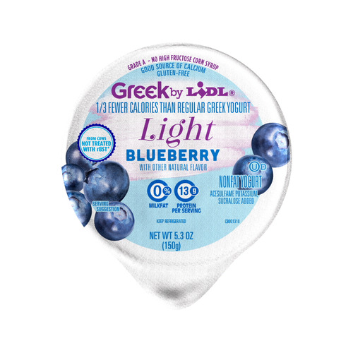 lidl fat free yogurt calories