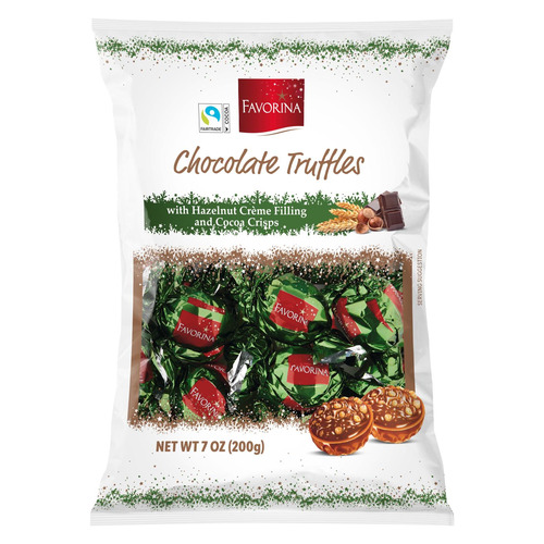 Favorina chocolate truffles with milk crème filling and cocoa