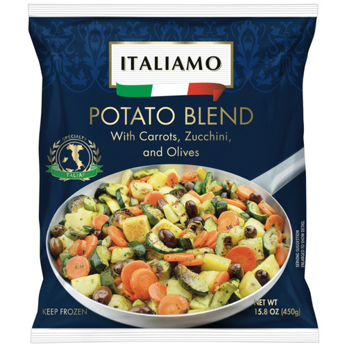 Italiamo frozen potato blend with carrots, zucchini and olives
