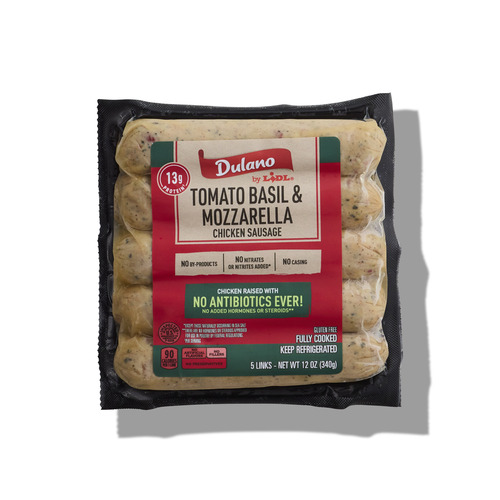 Dulano tomato basil mozzarella chicken sausage | Lidl US